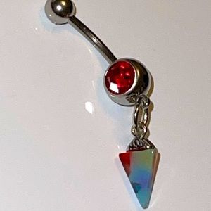Handmade Rainbow agate belly ring